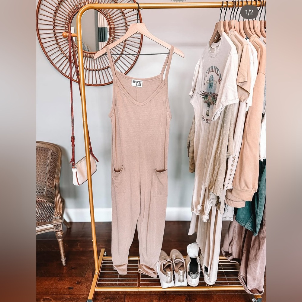 BUCKETLIST Tan Jumpsuit Relaxed Fit Casual Wear